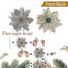 10/20pcs Christmas Flower Poinsettia Artificial Flower With Clip Christmas And  Year Party Floral Decoration hwyC
