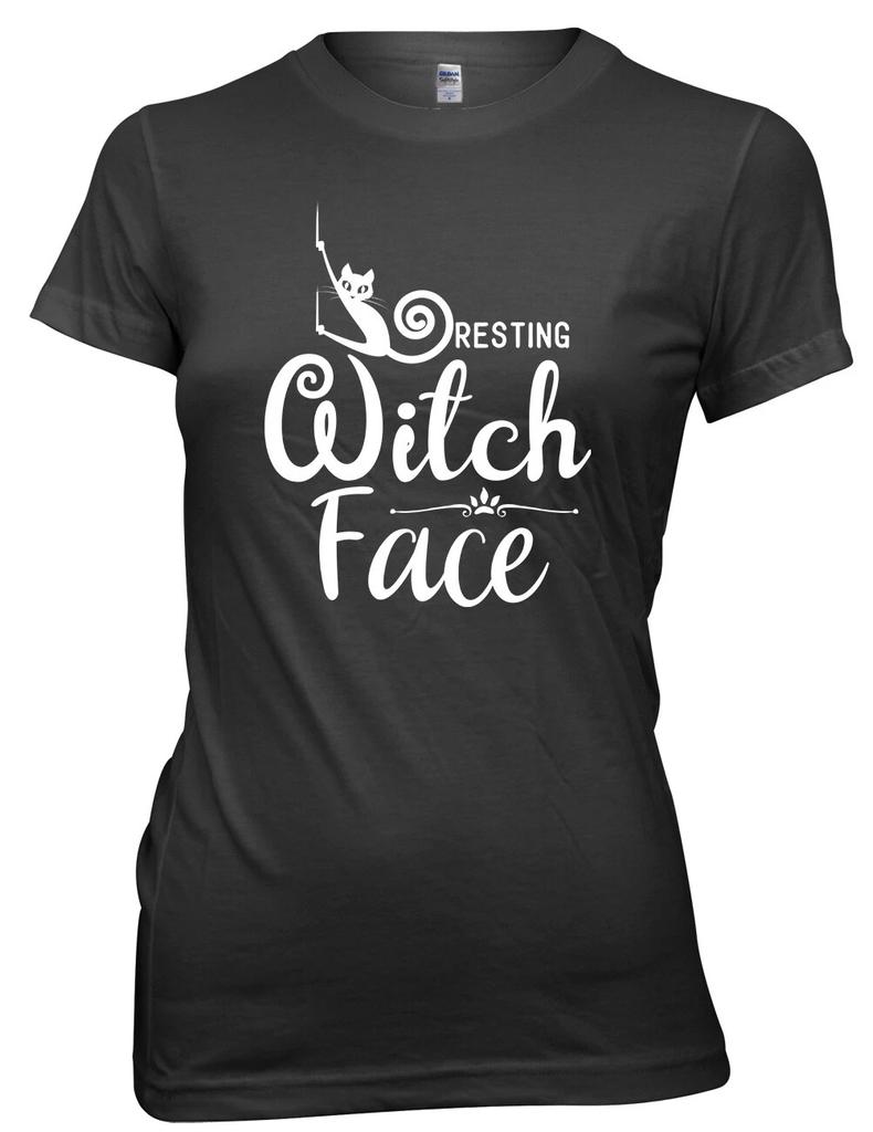 Resting Witch Face Halloween Womens Ladies Funny T-Shirt