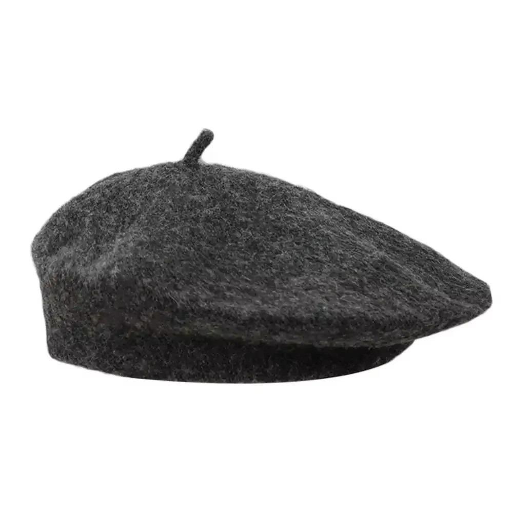 Soft Beret Hat Knitted Beanie Cap Streetwear Wool Painter Hat Daily Outfit