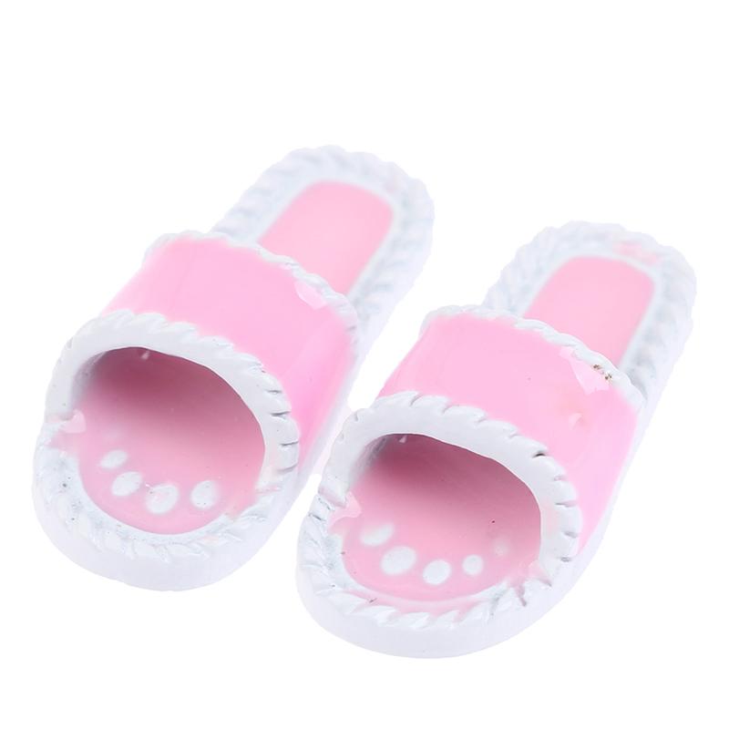 1/12 Scale Dollhouse Miniature Mini Slipper For Doll Shoes Accessories