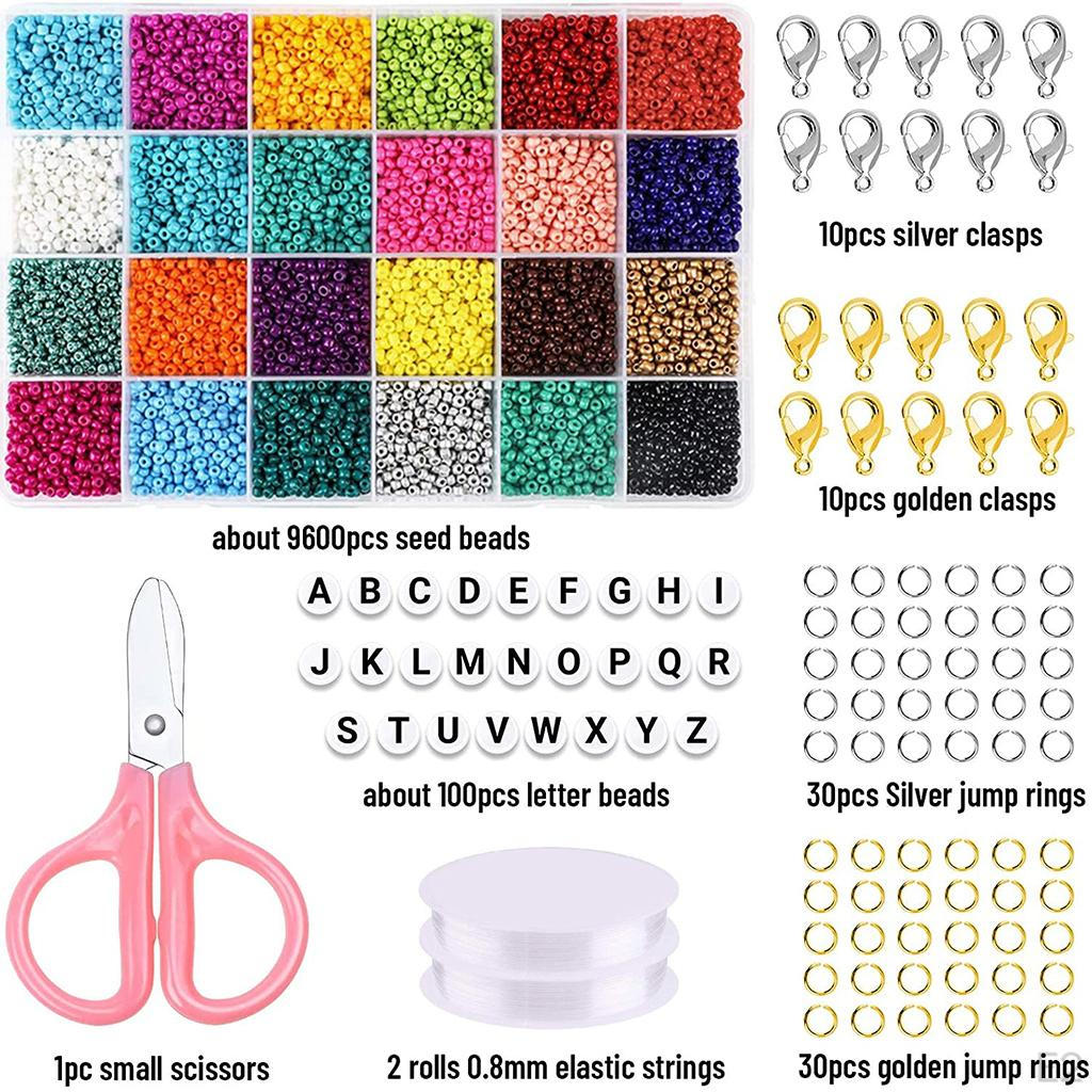About 1 Set Loose Craft Round Beads for DIY Jewelry Making, Multicolor Spacer