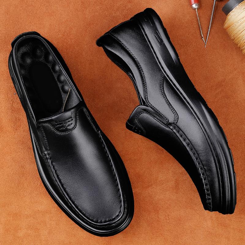 Echtes Leder Herren Slipper Schuhe Büro Mann Formelle Schuhe Hochzeitsfeier Herren Kleider Slipper Breath Fahren Lazy Flats Mokassins