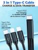 Cavo di ricarica USB C a USB C 3 in 1 GIMIRO Cavi di trasferimento dati di ricarica rapida di tipo C