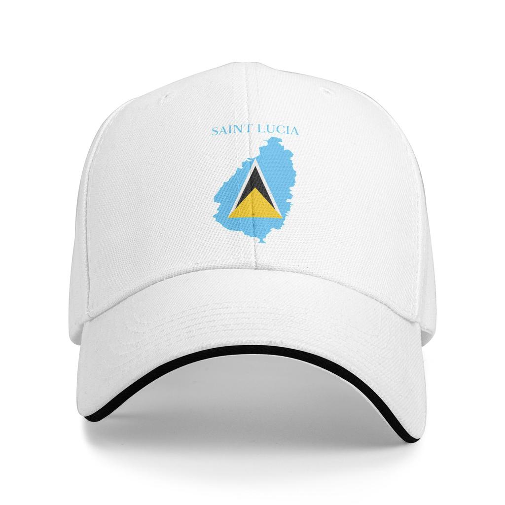 Saint Lucia Flag Baseball Cap  Outdoor Gym Breathable Trucker Hat Men Women Y2k Cool Custom Logo Snapback Cap