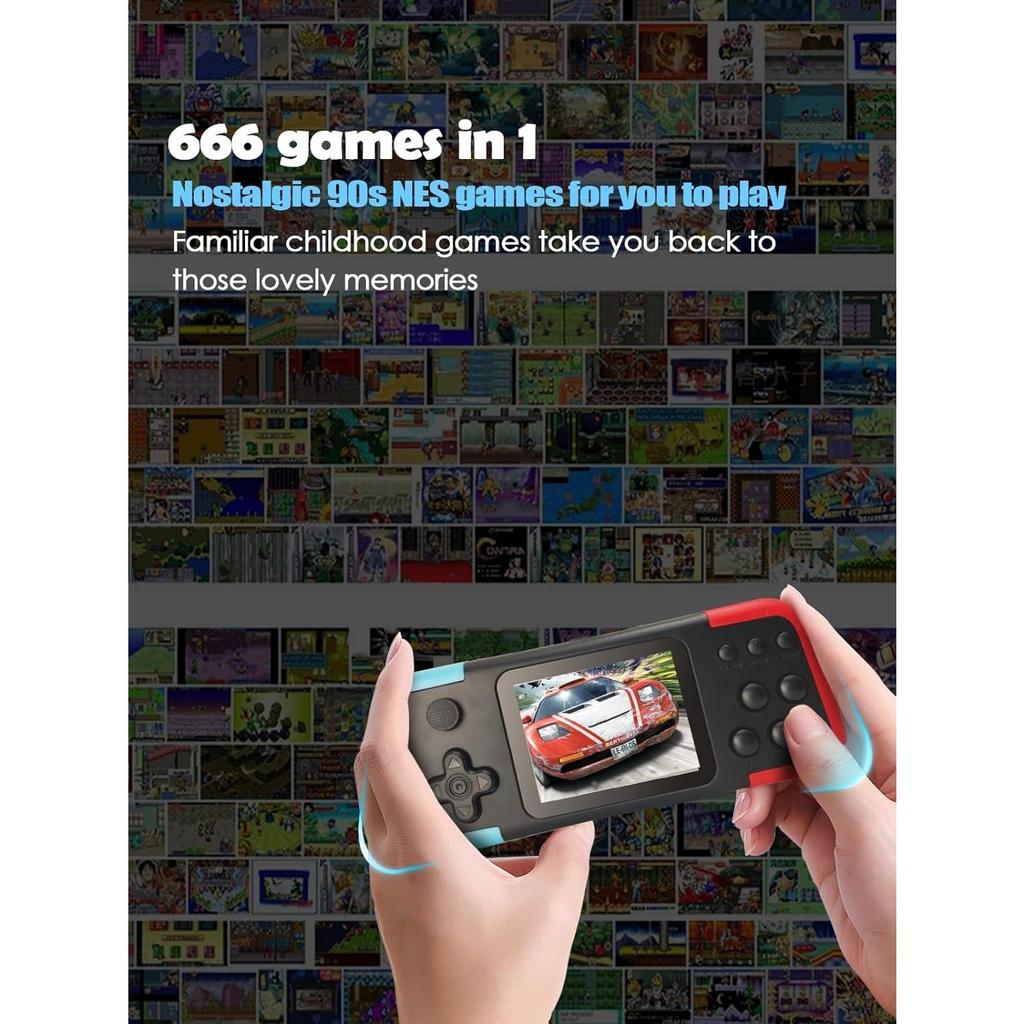 X7 Plus X12 Handheld Game Console, Retro Game Console with 666 Classic Games, 3.0'' Color Display, Rechargeable Battery, Support for 2 Players & TV,