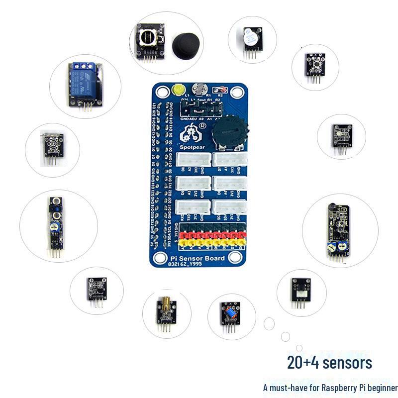 Raspberry Pi Starter Kit: 4B Zero 2W Pico W Board with 24 Sensors
