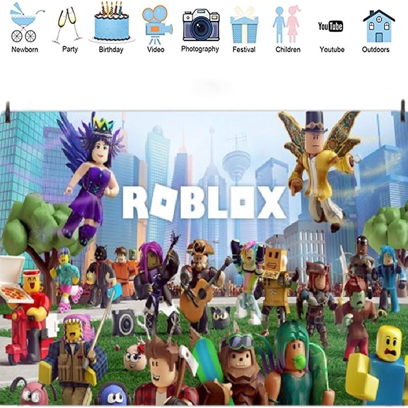 Roblox Boys' Game Birthday Party Decoration Banner 5x3 Ethylene Photography Backdrop Cloth
