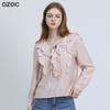 Ozoc Ruffle V Neck Blouse Ozoc 1001