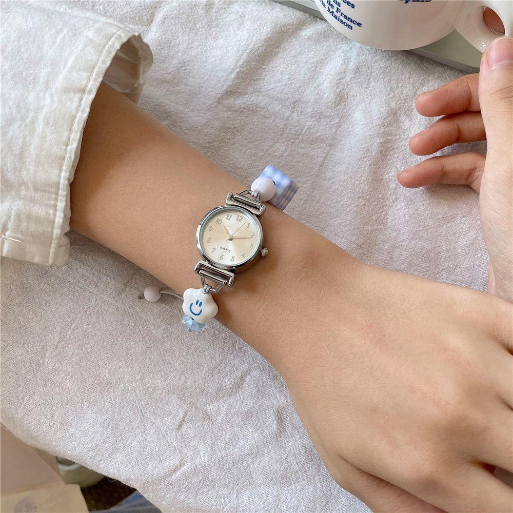 Cute Blue Series Bracelet Watch Adjustable Cartoon Wristwatch Stars Timepiece Accessory Quartz Watch Girls
