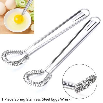 1Pcs Stainless Steel Spring Manual Whisk Egg Beater Handheld Mini Kitchen Egg Stiring Eggs Sauces Mixer Spring Beater