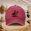 A MenS Baseball Cap Featuring a Horse Riding Design This Stylish And Casual Hat Is Adjustable And Perfect for Outings During S