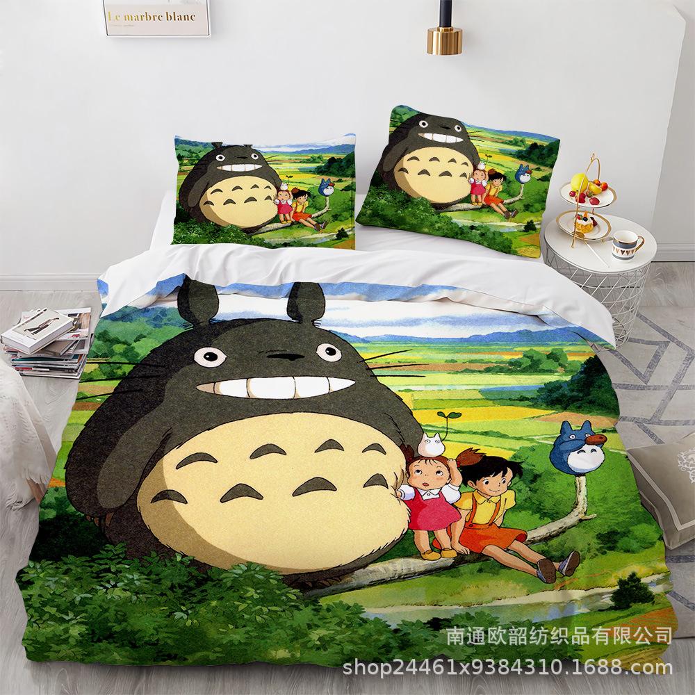 3D Digital Printing Cartoon Animation Chinchilla Bedding Three-Piece Set, Quilt Cover Pillowcase Four-Piece Set