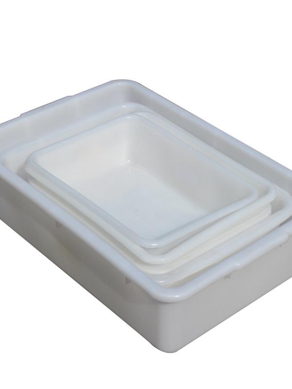 Livsmedelsgodkänd Stor Vit Rektangulär Plastbalja – Förtjockad Akvakulturbricka, Utan Lock