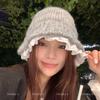 Lace Lace Bucket Hat Women's Autumn and Winter Sweet Wool Knitted Hat Showing Face Small Hat Winter