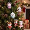 Plastic Xmas Penguin Reindeer Pendant Glitter Powder Cute Christmas Tree Hanging Pendant Electroplated