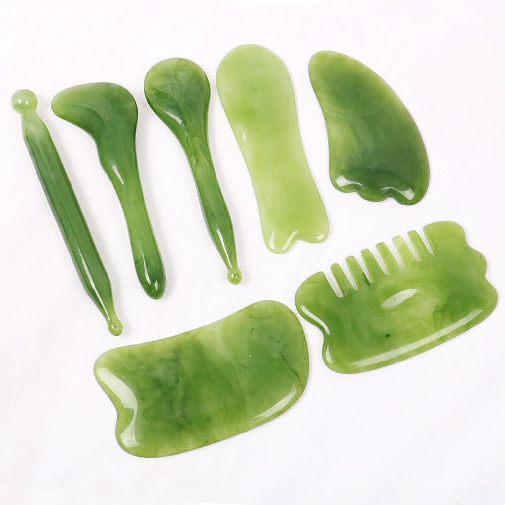 Gua Sha Board Guasha Face Thin 7Pcs Set Scraping Body Scraping For Lymphatic Drainage Wellness Skin Care