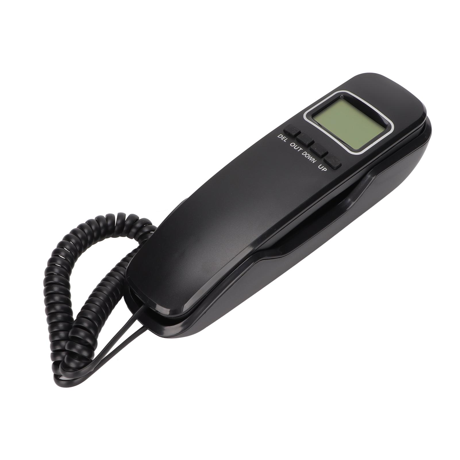 

Corded Phone Redialing LCD Screen Adjustable Ringtones Wired Telephone for Home Office Black чёрный