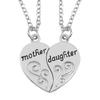 2pcs Antique Silver-plated Necklace Fashionable Mother Daughter Combination For Love Parent Child Style Jewelry