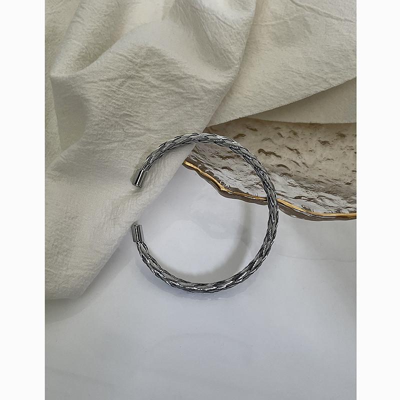 Titanium Steel Minimalist Cuff Bracelet For Unisex Fashion Accessories And Casual Wear