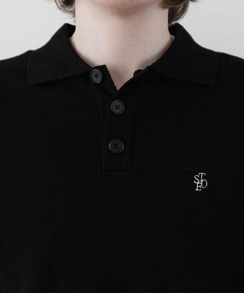 SELITIO Men'S Basic Soft Collar Knit Black
