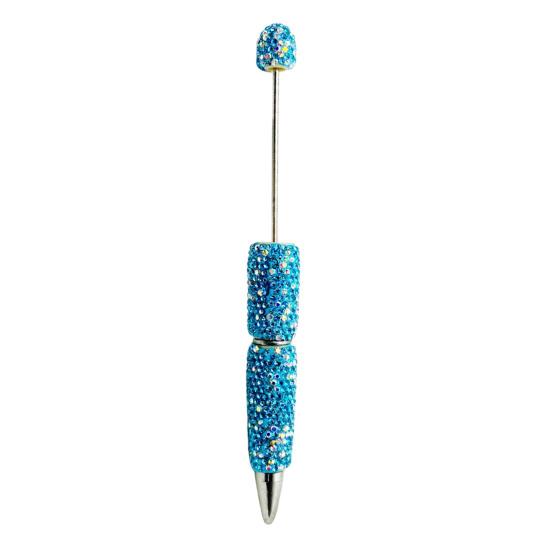 Comfortable Grip Gel Pen Diamond Beadable Pens, Bling Rhinestone Beaded DIY Bead Pen, Crystal Shaft Decorative Craft Black Ink Ballpoint Pens