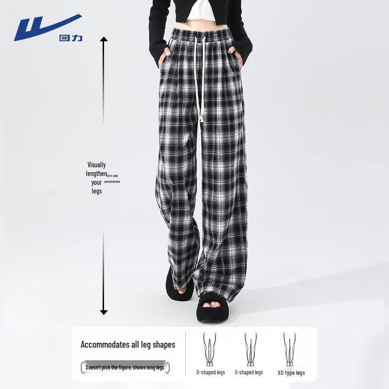 Warrior Women's Retro Plaid Wide-Leg Casual Pants