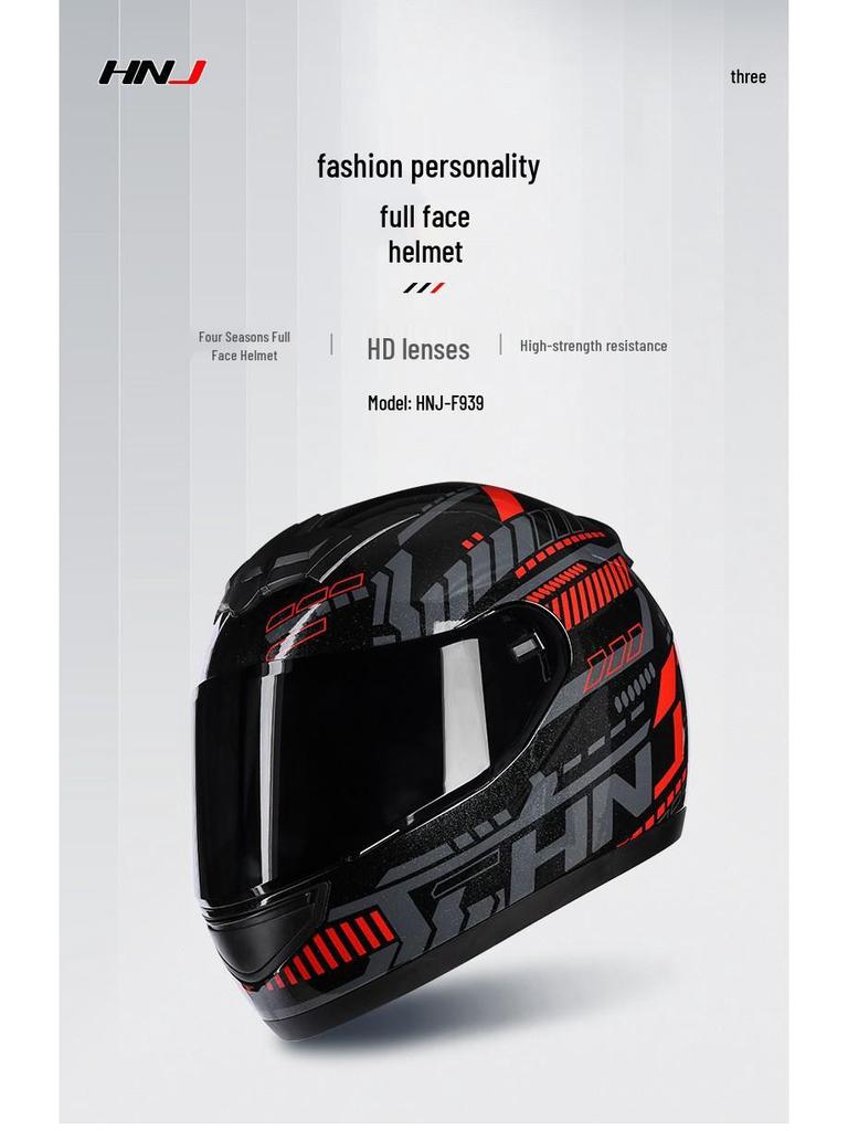 3C Standard Full Face Helmet: Stylish, Safe, Unisex Summer Motorcycle Helmet
