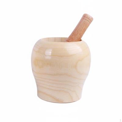 Wooden Garlic Crusher Traditional Design Smasher Material Solid Wood Pounding Bowl