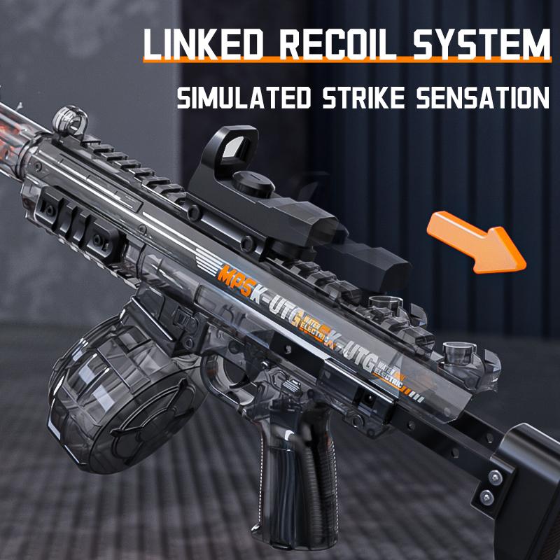 Mp5K Kids Automatic Water Gun With Retractable Stock Linked Recoil Mechanism Electric Water Guns Kids Summer Outdoor Toys