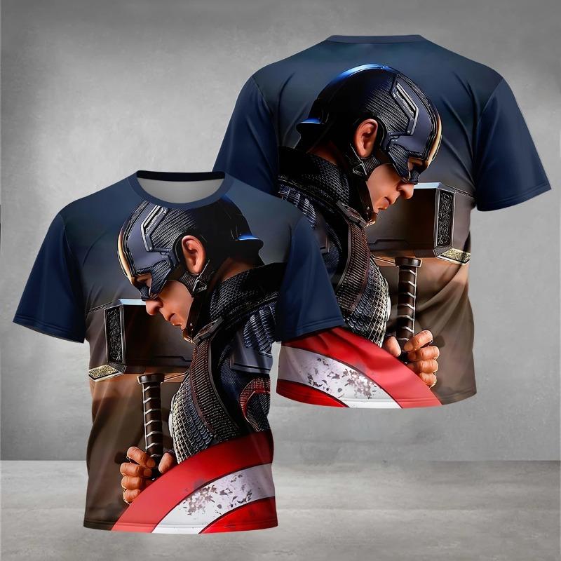 

Plus Size Men s 3D Pretty Woman Print T-Shirt, Casual Crew Neck Short Sleeve T-Shirt 4XL