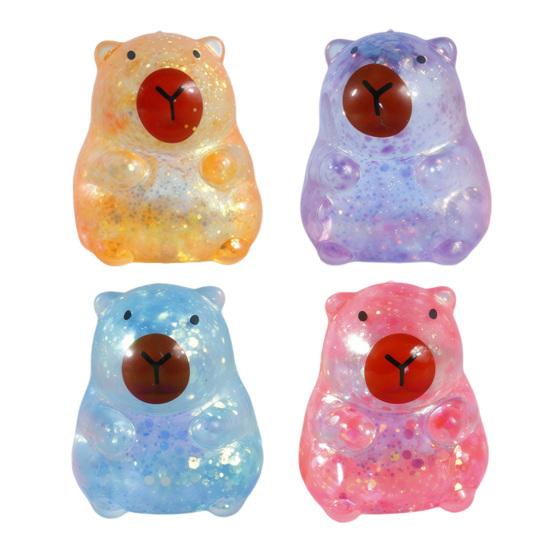 1/4ks Kapybara Cukrová Antistresová Míčová Úleva od Úzkosti Třpytivá Kapybara Mačkací Hračka Pružná Pomalé Vzestupné Relaxační Průhledná Kapybara Stlačovací Fidget Hračka