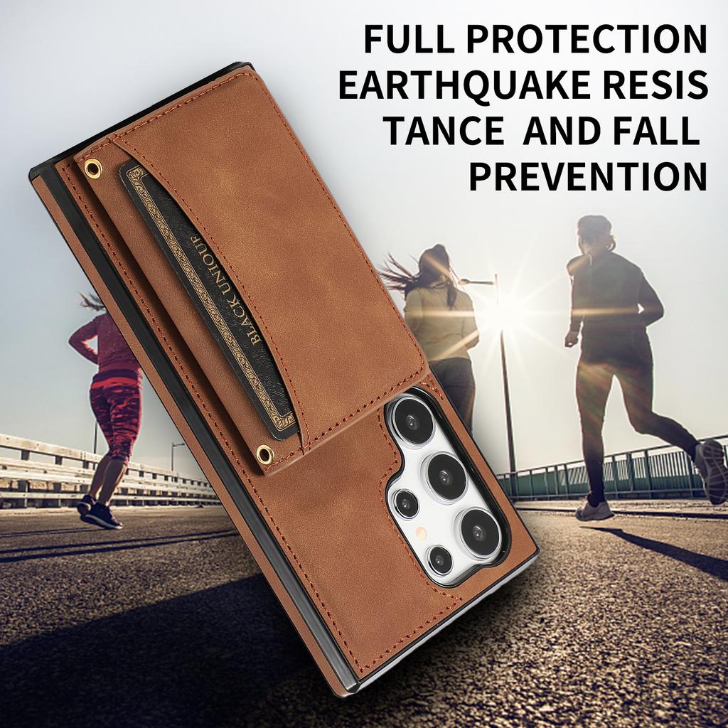 Business Magnetic Three Fold Solt Wallet Flip Leather Case For Samsung S26 Ultra S25 Plus S24 A26 A16 A17 A07 Kickstand Cover