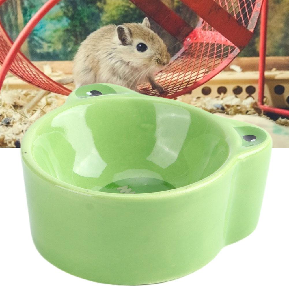 Cartoon Animal Shape Food Water Feeding Bowls Ceramic Bowl for Small Animals Pet Feeding SuppliesFrog