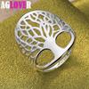 925 Sterling Silber Bäume runder Ringschmuck