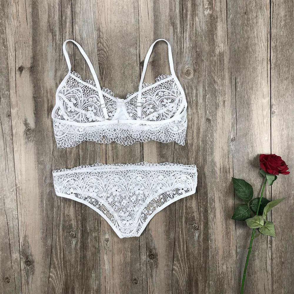 Women's Sexy Lingerie Lace Bra Ladies Thong Underwear Set Nightwear Sleepwear PJS