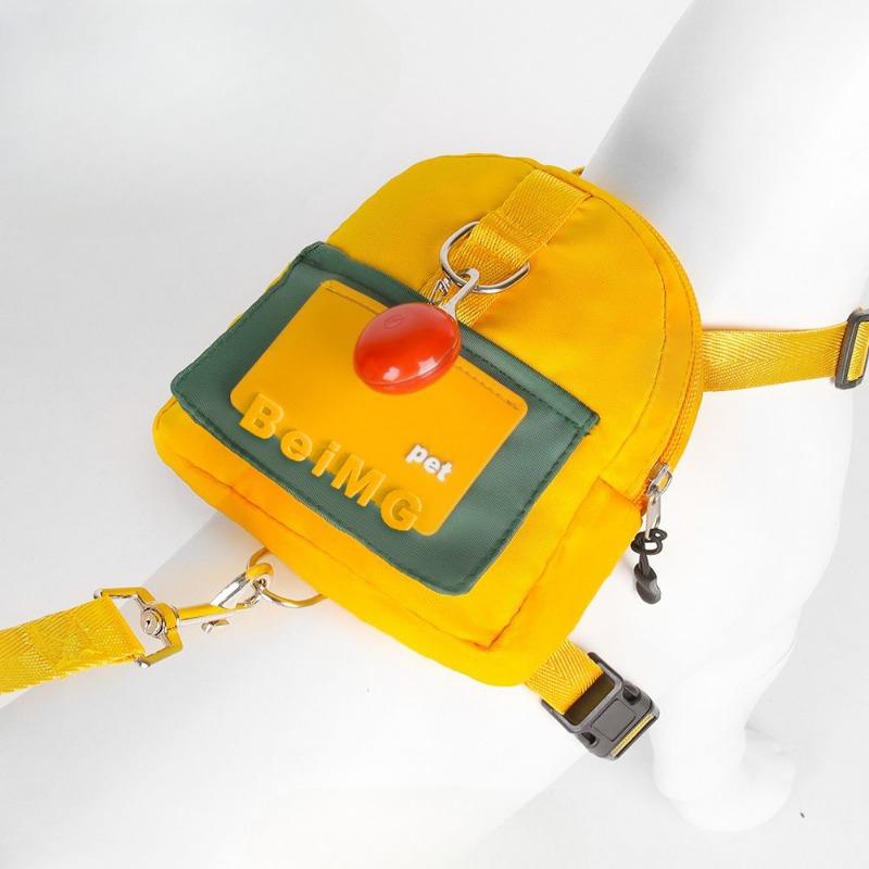 Dog Leash, Fashionable Cartoon Pet Backpack, Outdoor Travel, Cat and Dog Walking Leash, Anti-escape Leash