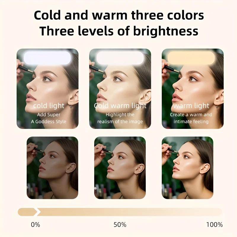 Portable Clip-On LED Fill Light - Small Adjustable Brightness And Angle, USB Rechargeable, Great For Selfies And Videos