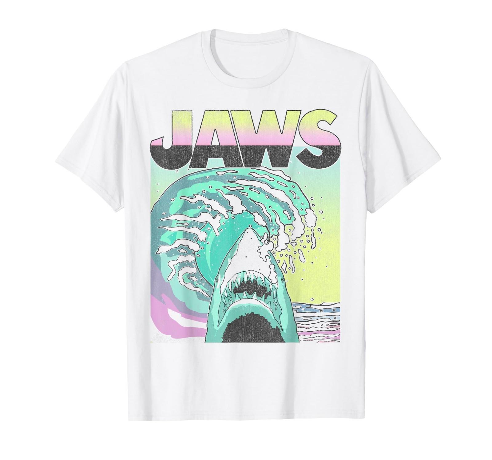 Jaws Retro Wave Poster T-Shirt Mens Womens Tees Top M