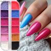DIY new 12-grid color nail glitter, rouge pearl color nail glitter
