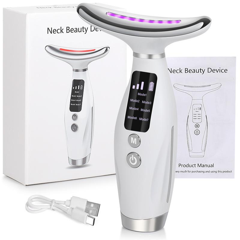 Neck Face Lifter EMS Neck Face Lifting Massager Skin Tighten Device LED Photon Therapy Anti Wrinkle Double Chin Remover 7 Modes