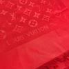 Louis Vuitton Monogram Large format Stole Fringe Scarf shawl wool / silk Red