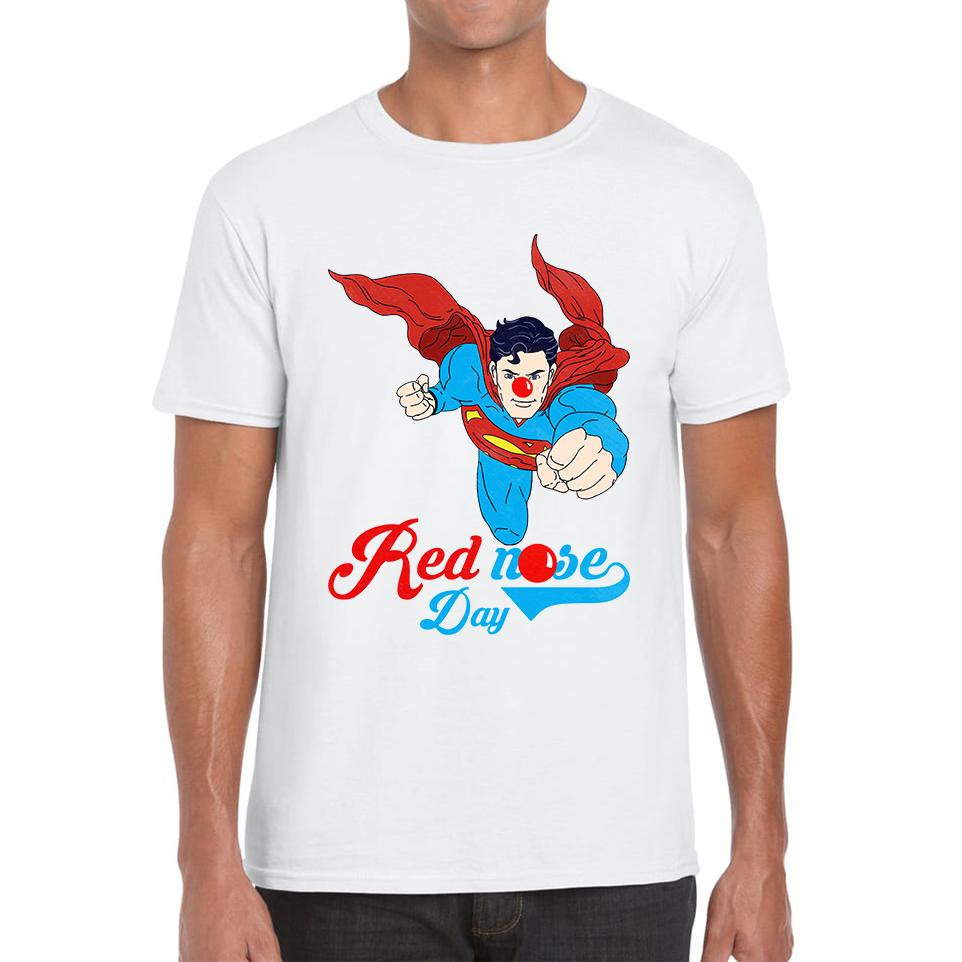 

Flying Superman Red Nose Day Unisex Mens T Shirt Womens Tops Tees S