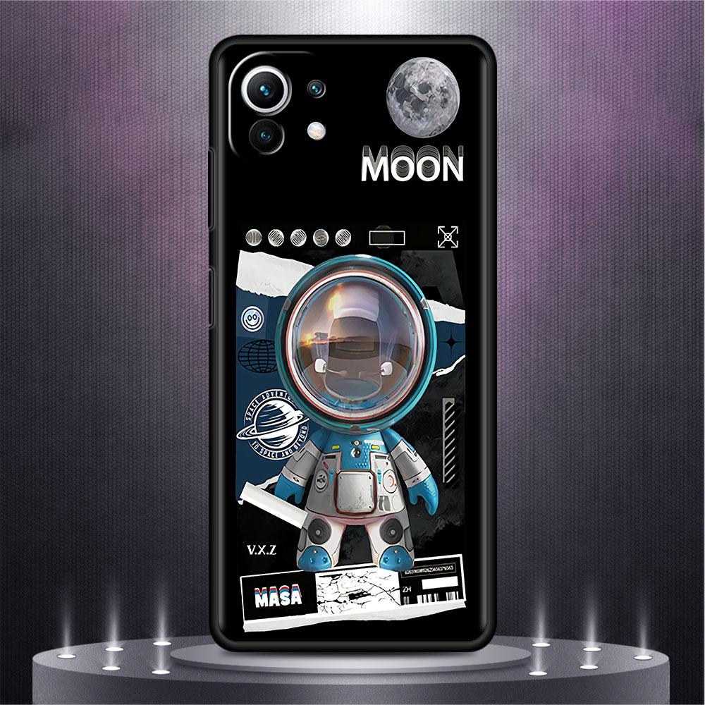 

Чехол для Xiaomi Mi Poco X3 NFC M4 F3 C40 11 11T 10T Pro 12 9T 9 10 Lite, мягкий чехол на заднюю панель телефона, милый ремешок на руку с космонавтом Xiaomi Mi 9