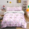 Cute Heart And Cat Pattern Background Duvet Cover Set With 3D Printing Design Soft Polyester Bedding Set All-Season Comfort