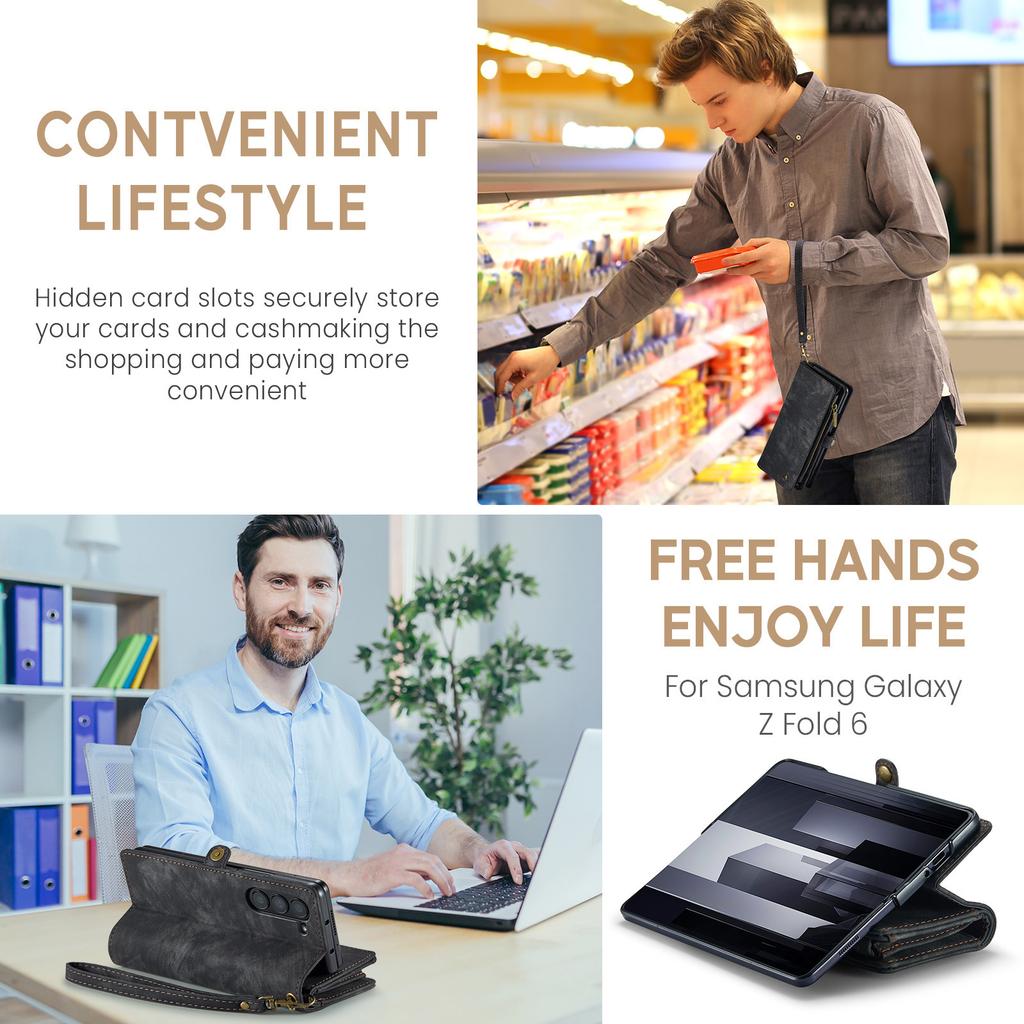 Suitable for Samsung Z Fold 40% Off Foldable Phone Case ZFOLD5 Card Slot Wallet Phone Leather Case Multifunctional