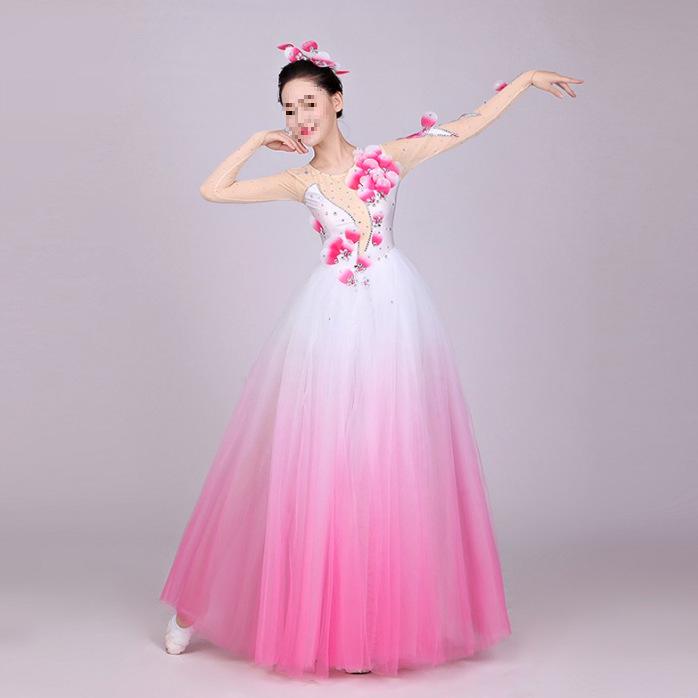 Women s Large Swing Skirt Performance Costume for Modern Dance S