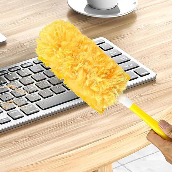 31 bucăți/set perie de praf praf din microfibră cu 30 de plăcuțe de schimb, mâner scurt, pufos, rezistent la praf