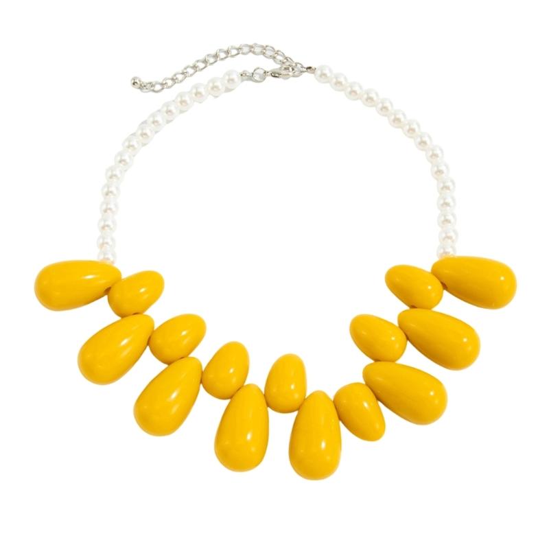 

Stylish Waterdrop Acrylic Necklace Adjustable Chain Design Multiple Color Option Women Jewelry Essential Neckwear
