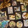 40 Pcs Vintage Stamp Style Stickers Pack Decorative Labels Scrapbooking Collage Material Junk Journal Supplies