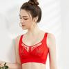 Embroidered Lace Adjustable Bra with Full Cup Soft Underwire Anti-sagging Bra Small Cup Bra for Large Breasts